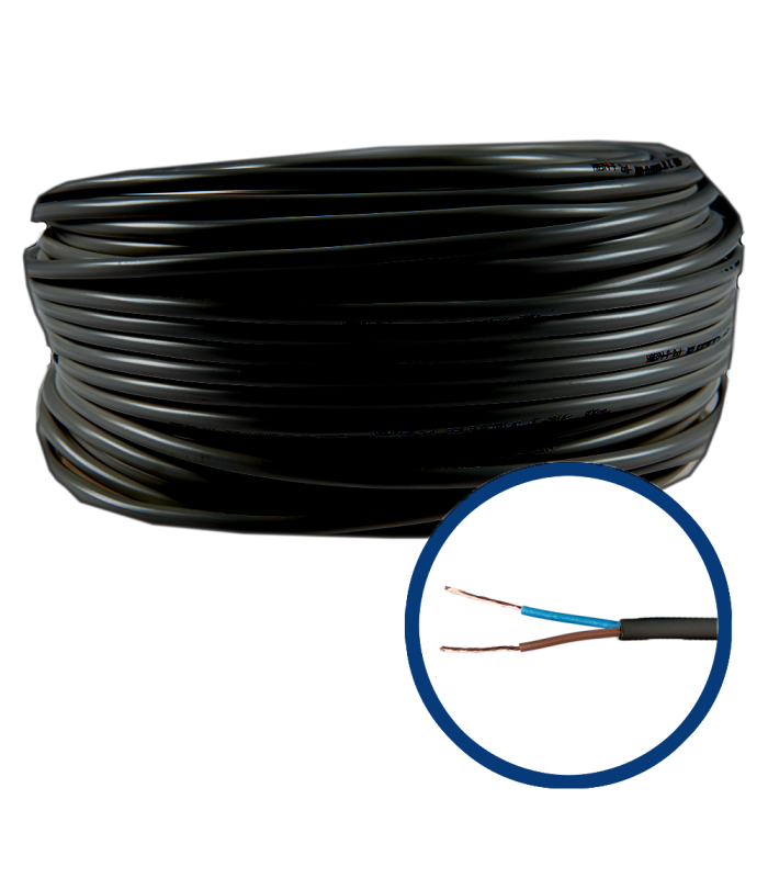 Rola 100m Cablu MYYM 2x1.5mm Cupru Negru
